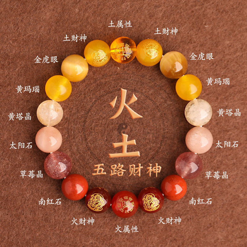 -Lucky Stone-Advanced customization Five Elements Natural Crystal Balance Energy Jewelry