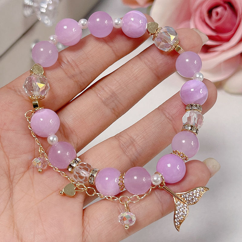 Candy Color Natural Stone Beaded Bracelet for Fairy Tail Girls