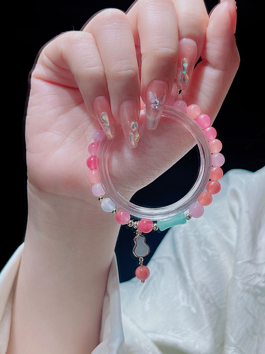 Sweet Colorful Agate Bead Bracelet for Girls