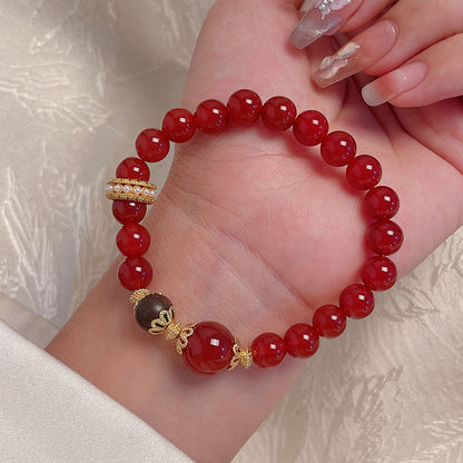 Unique Red Agate Bracelet for Chinese New Year