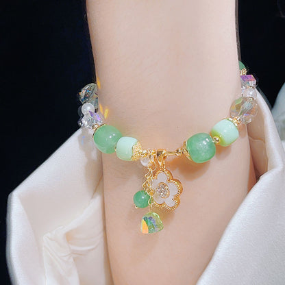 Spring/Summer Flower Bracelet with Natural Stone Crystal for Women