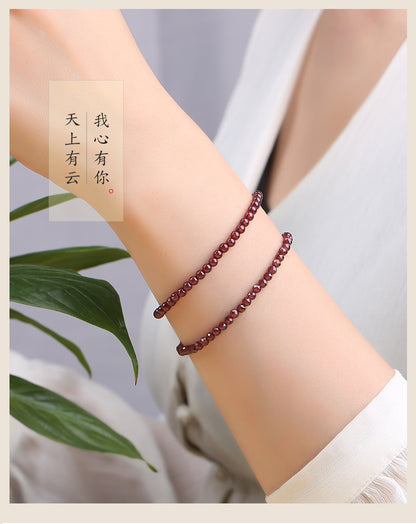 Natural Garnet Women's Love Peach Blossom Bracelet