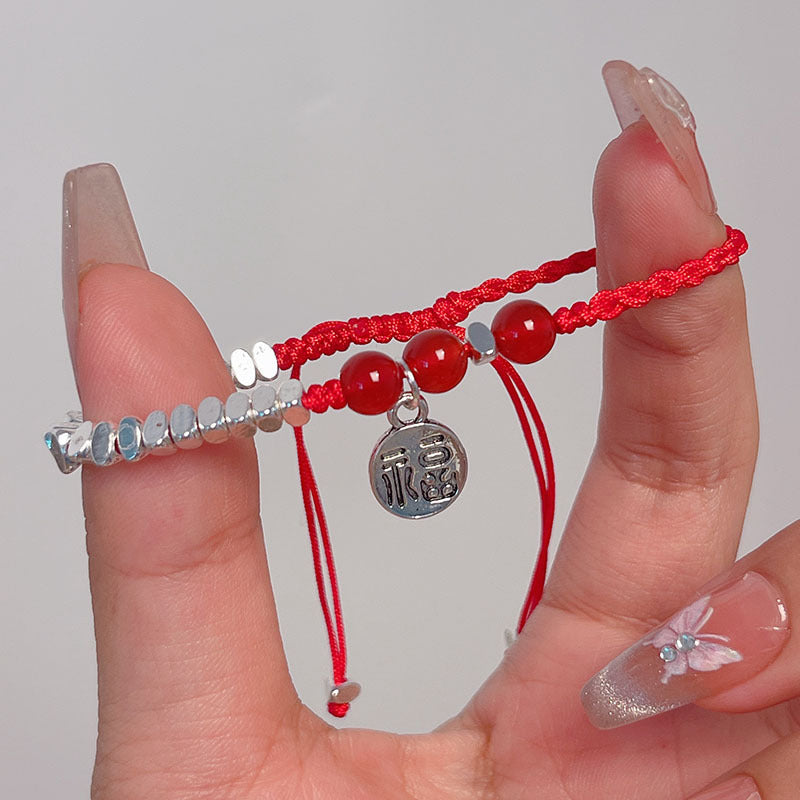 Handmade Red Rope Lucky Charm Bracelet