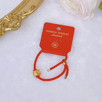 New Year Lucky Bag Red String Bracelet Year of the Gift Parent-child Couple Hand-woven Red Hand Rope Blessing Bracelet