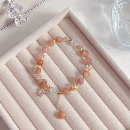 Natural Crystal Fox Lucky Clover Bracelet