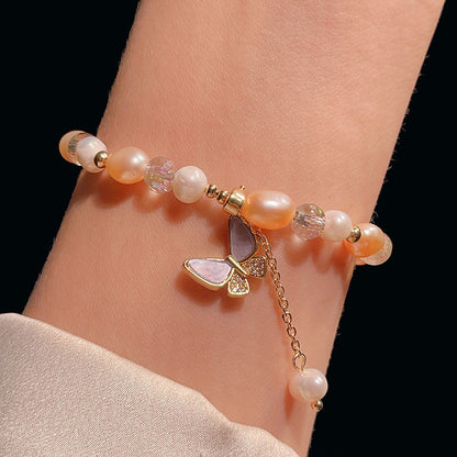 Freshwater Pearl Butterfly Bracelet Colorful Butterfly Bracelet