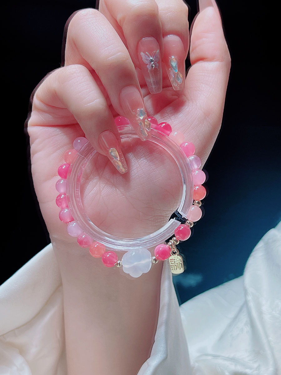 Sweet Colorful Agate Bead Bracelet for Girls