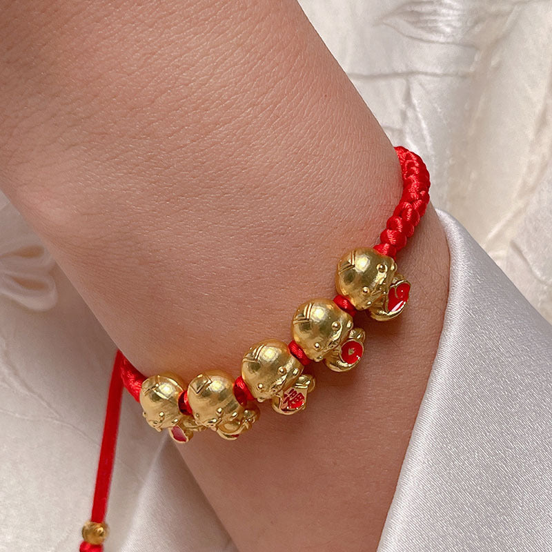 Cute Snake Red Rope Bracelet for 2025 Year of the Snake