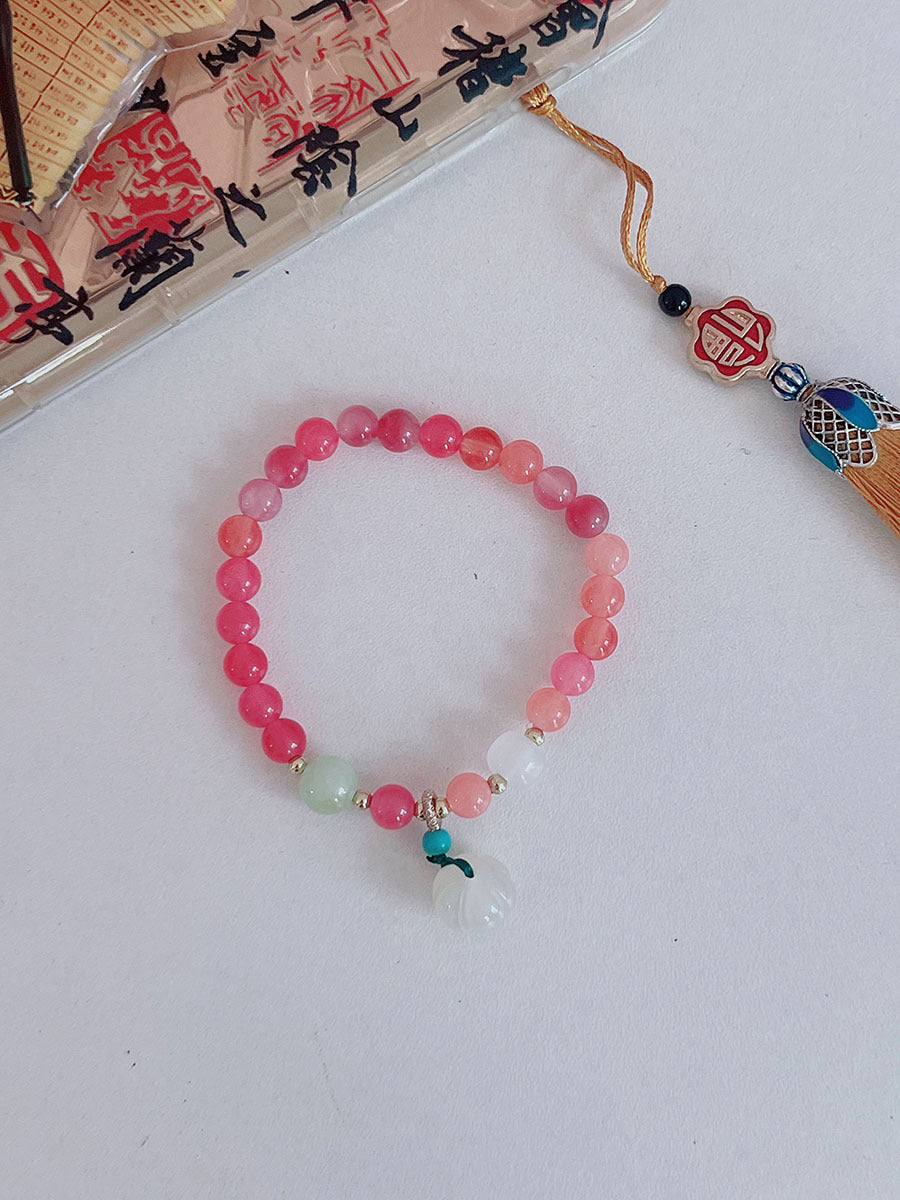 Sweet Colorful Agate Bead Bracelet for Girls