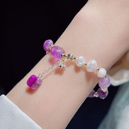 Natural Irregular Crystal Flower Bracelet Freshwater Pearl Tassel Bracelet