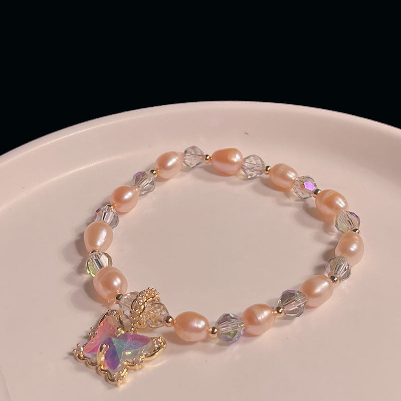 Freshwater Pearl Butterfly Bracelet Colorful Butterfly Bracelet