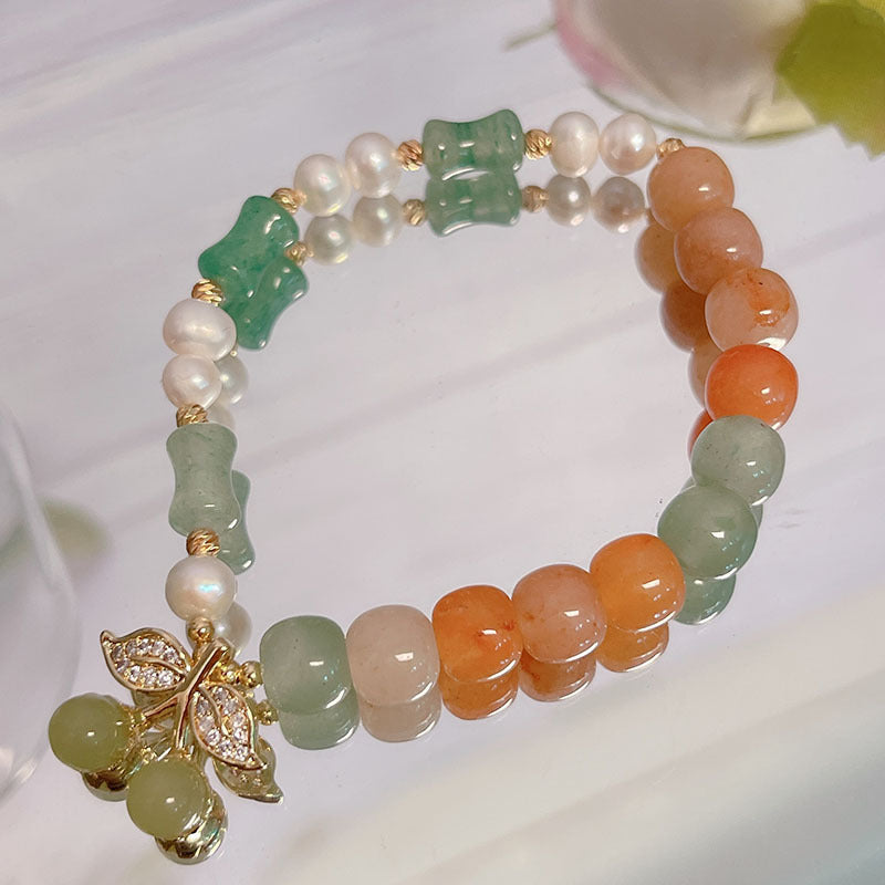 Colorful Beaded Bracelet with Sweet Delicate Charm