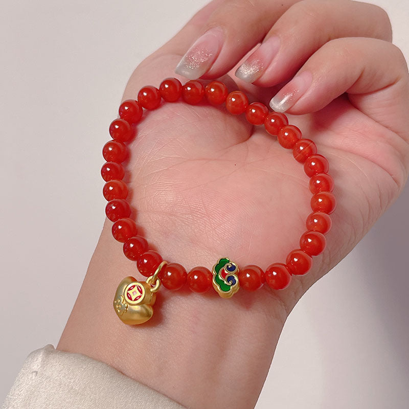 Unique Red Agate Bracelet for Chinese New Year