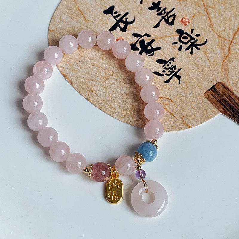 Sweet Crystal Peace Buckle Bracelet