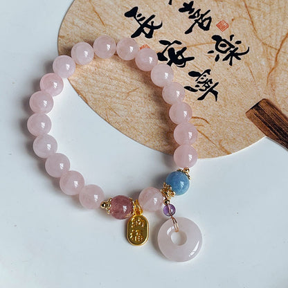 Sweet Crystal Peace Buckle Bracelet