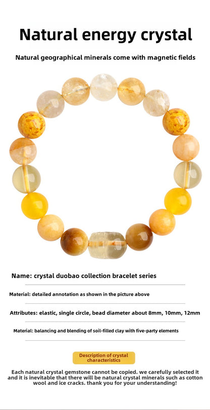 Earth Elemental-Yellow Jade Natural Crystal Bracelet