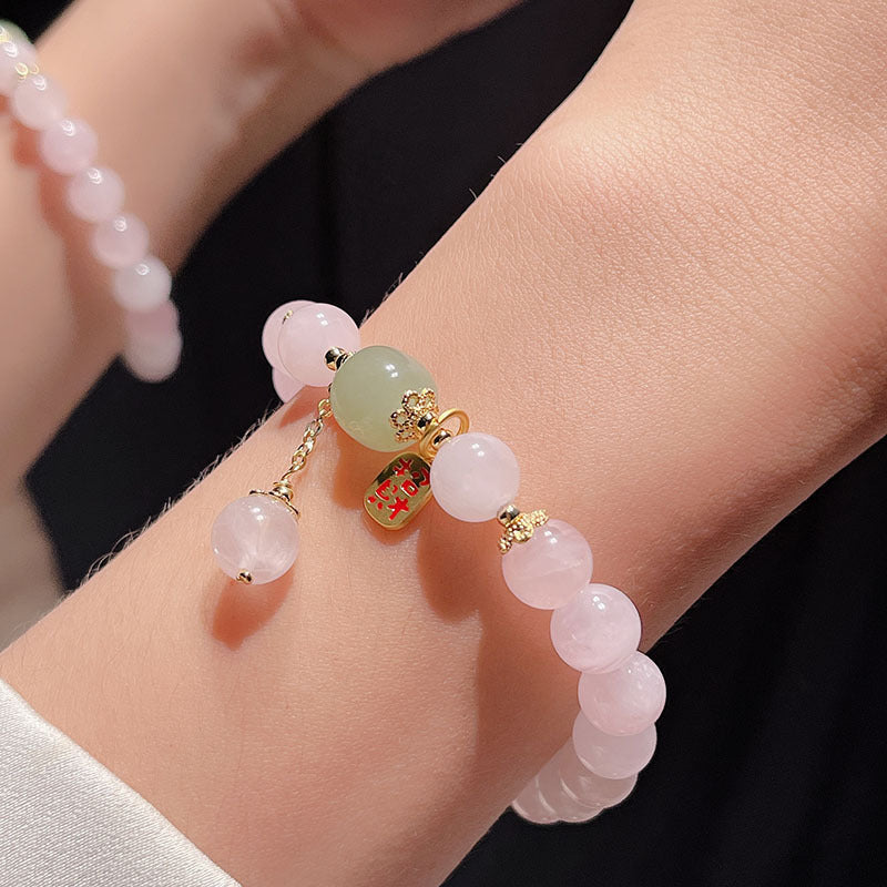 Natural Pink Crystal Bracelet