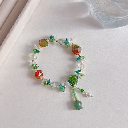 Natural Crystal Fox Lucky Grass Bracelet