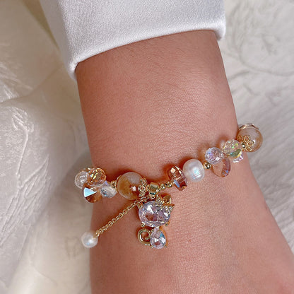 Colorful Beaded Bracelet with Sweet Delicate Charm