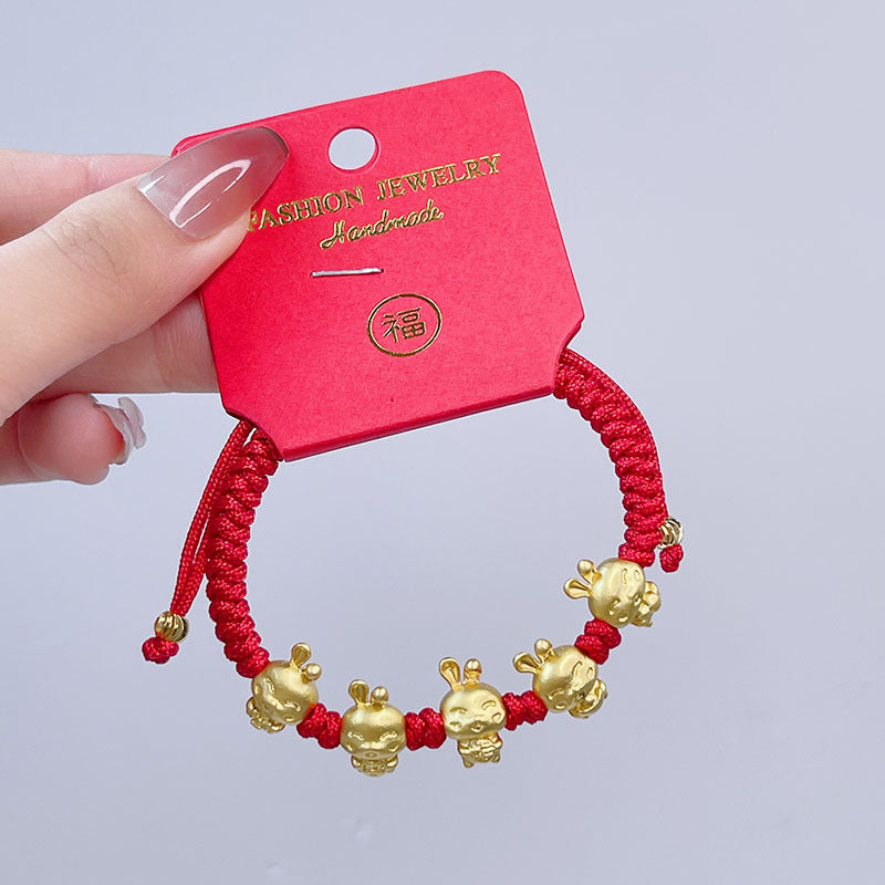 New Year Lucky Bag Red String Bracelet Year of the Gift Parent-child Couple Hand-woven Red Hand Rope Blessing Bracelet