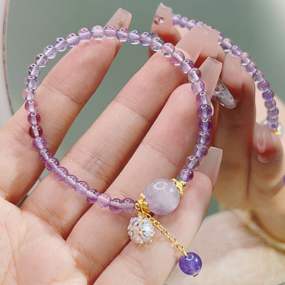 Purple Aura Light Luxury Delicate Chain Purple Crystal Bracelet