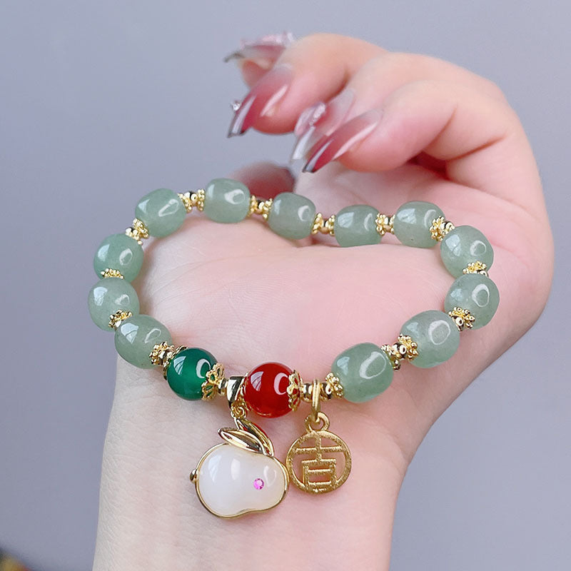 Natural Jade Rabbit Bracelet Charm Bracelet for Girlfriend