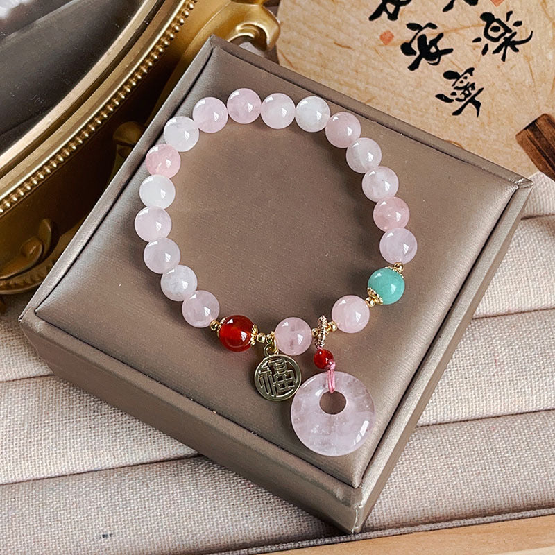 Sweet Crystal Peace Buckle Bracelet