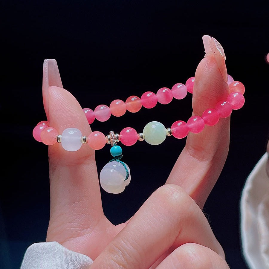 Sweet Colorful Agate Bead Bracelet for Girls