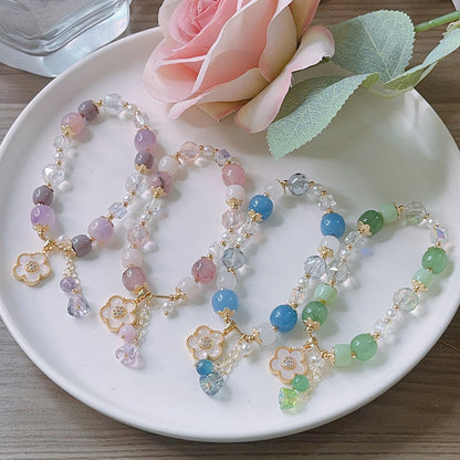 Cute Crystal Bracelet with Star and Flower Charms