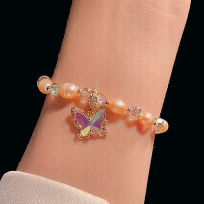 Freshwater Pearl Butterfly Bracelet Colorful Butterfly Bracelet