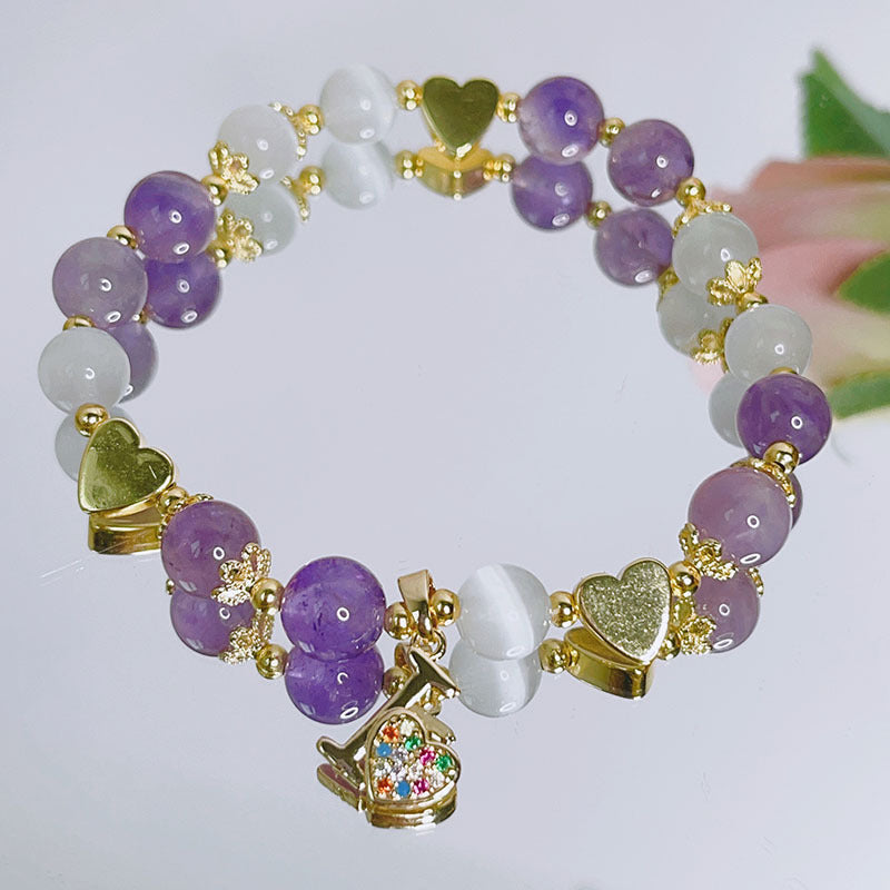 Luckystone Natural Crystal Pixiu Bracelet