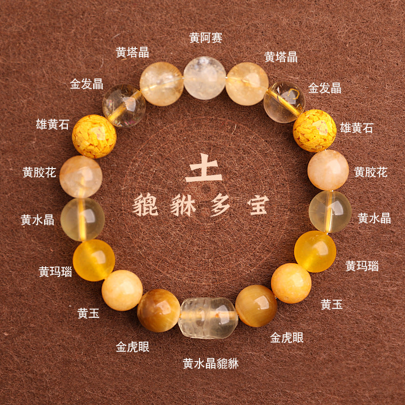 Earth Elemental-Yellow Jade Natural Crystal Bracelet