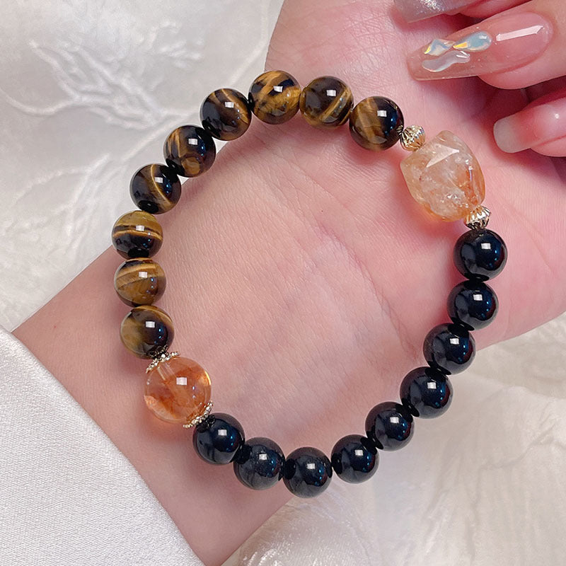 Yellow Wealth God Tiger Eye Stone Unisex Lucky Bracelet