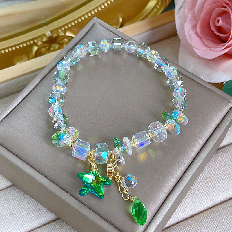 Sparkling Star Bracelet with Various Faceted Crystal Beads