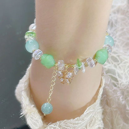 Sparkling Butterfly Bracelet with Dopamine Glass Beads