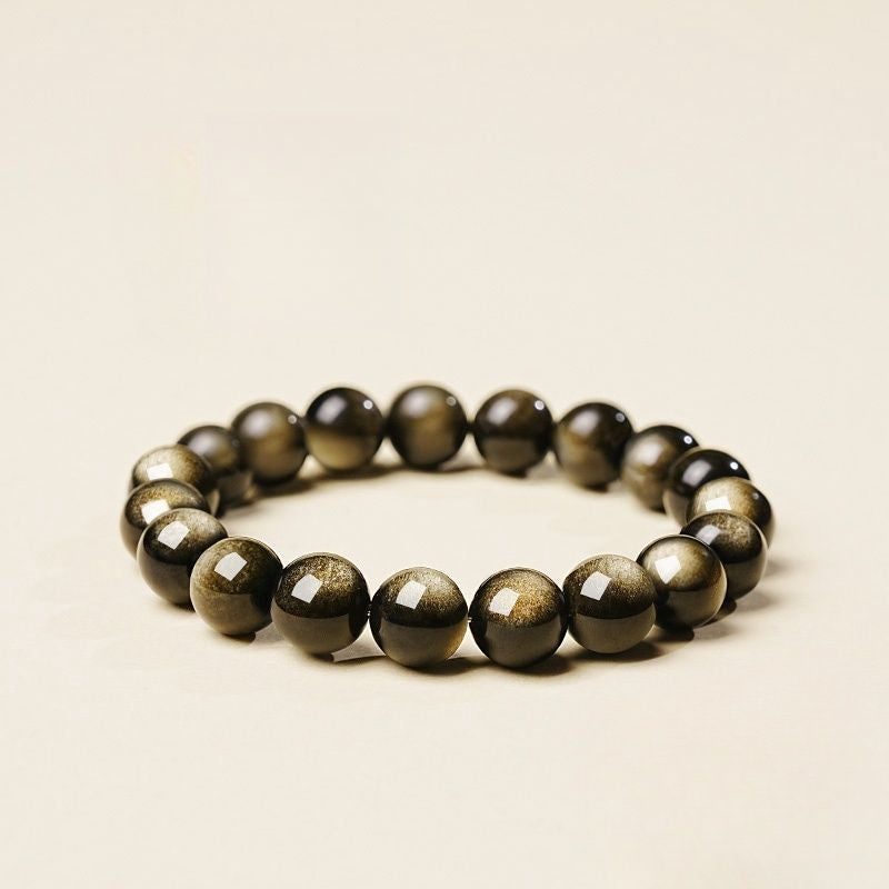 Black Gold Obsidian Transport Cat's Eye Stone Fortune Bracelet Fortune