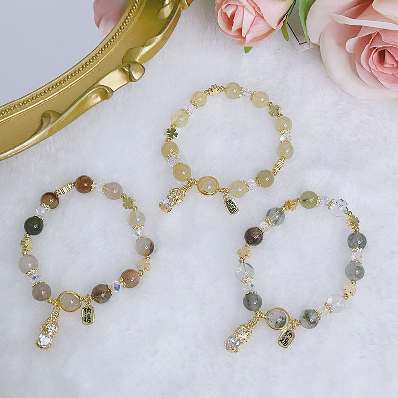 Luckystone Natural Crystal Pixiu Bracelet