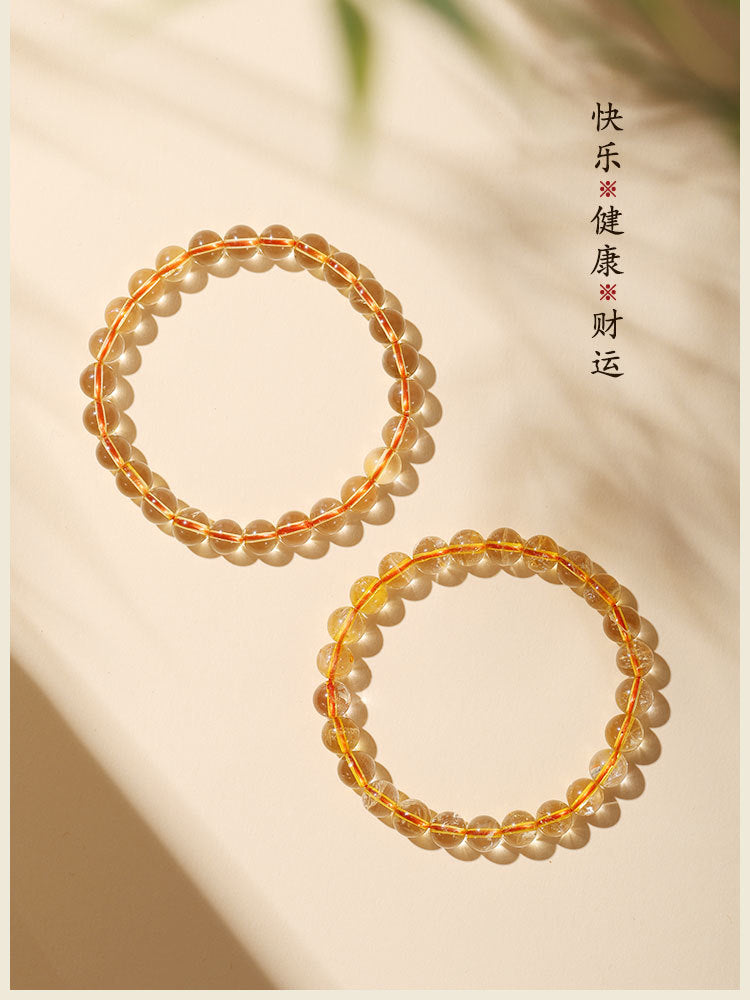 Natural citrine wealth transfer bracelet