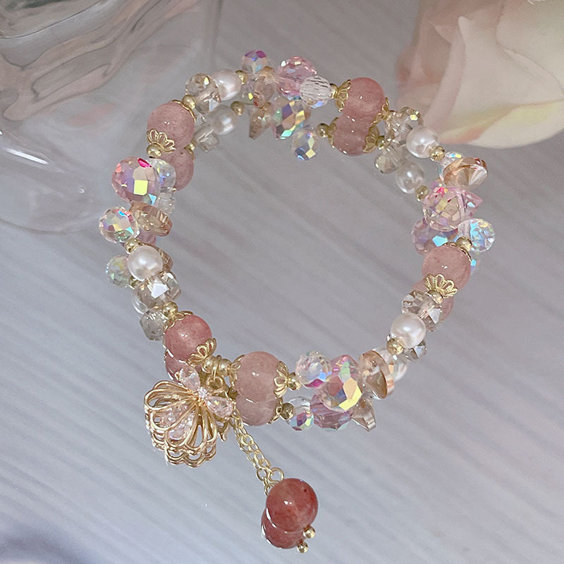 Crystal Butterfly Bow Shell Bracelet