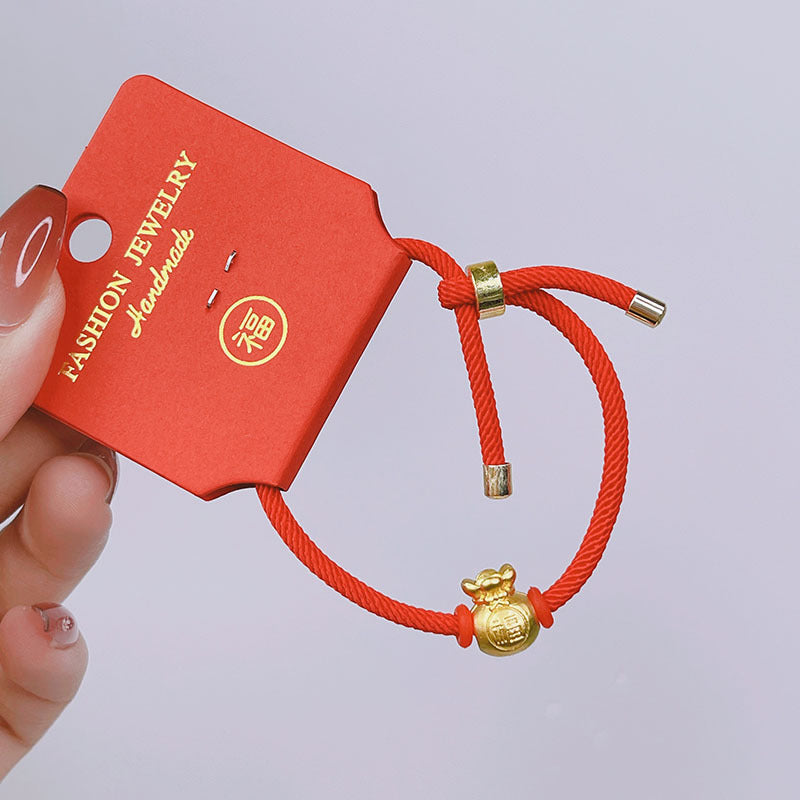 New Year Lucky Bag Red String Bracelet Year of the Gift Parent-child Couple Hand-woven Red Hand Rope Blessing Bracelet