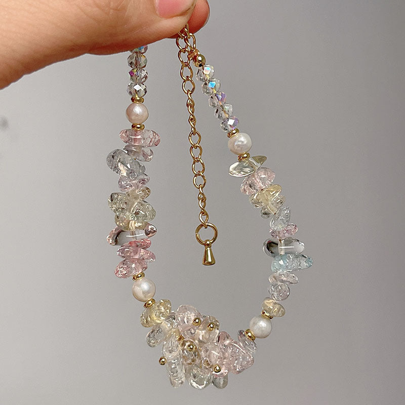 Delicate Light Pastel Color Explosion Stone Bracelet