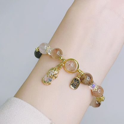 Luckystone Natural Crystal Pixiu Bracelet