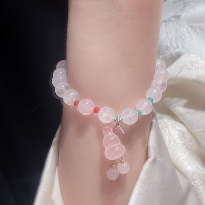 Fox Mask Pink Crystal Bracelet