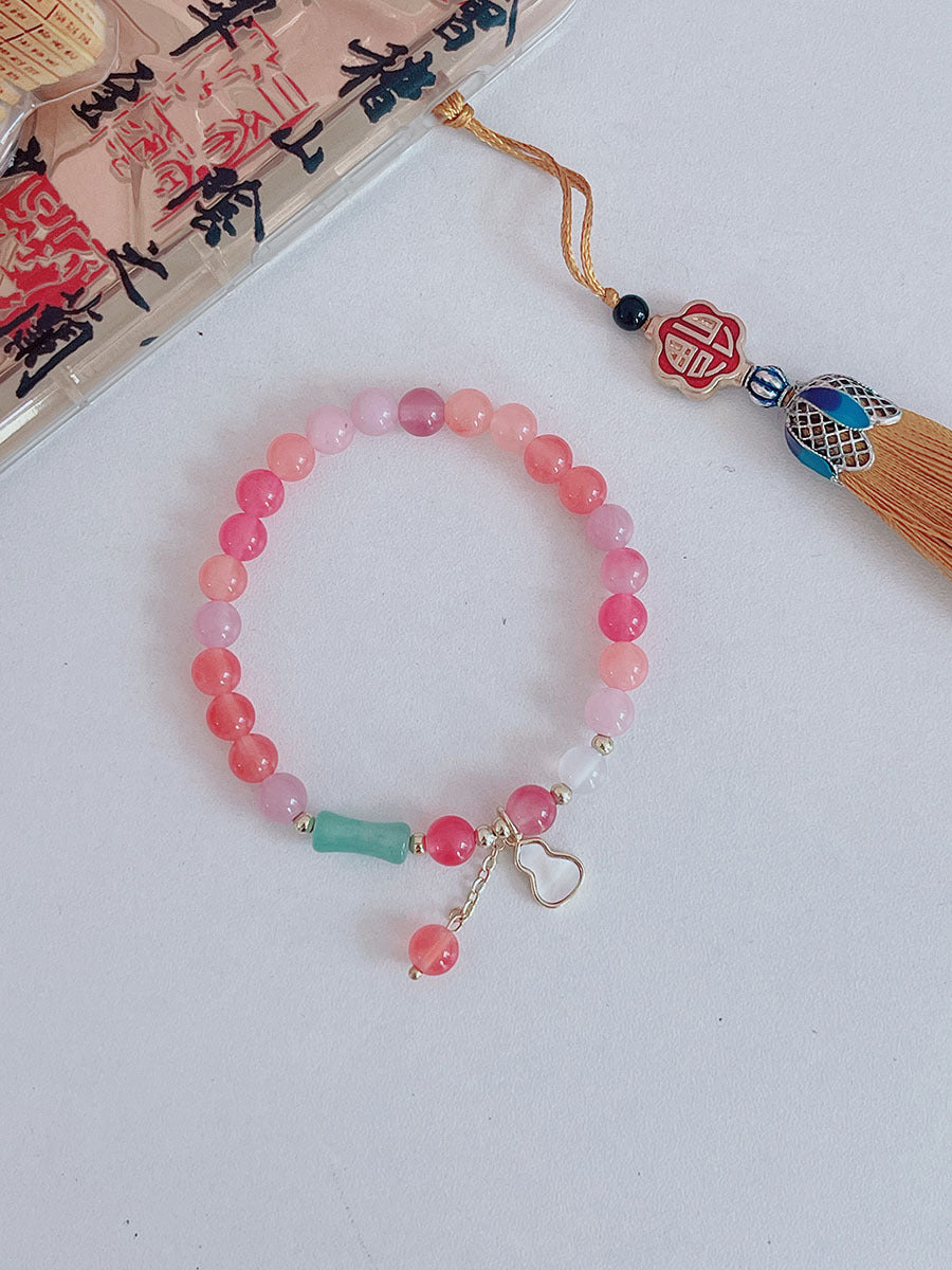 Sweet Colorful Agate Bead Bracelet for Girls