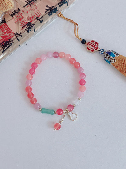 Sweet Colorful Agate Bead Bracelet for Girls