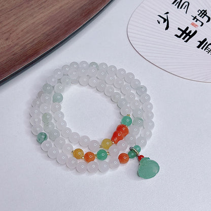 Traditional Style Multi-circle Tian Shan Green Bracelet