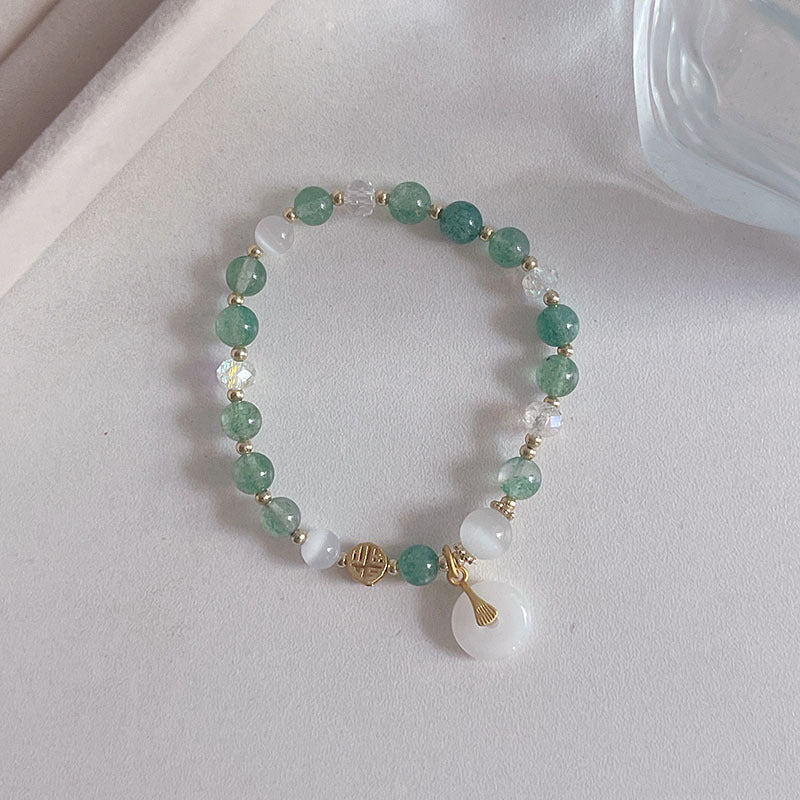 Natural Crystal Fox Lucky Grass Bracelet