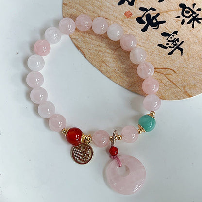 Sweet Crystal Peace Buckle Bracelet