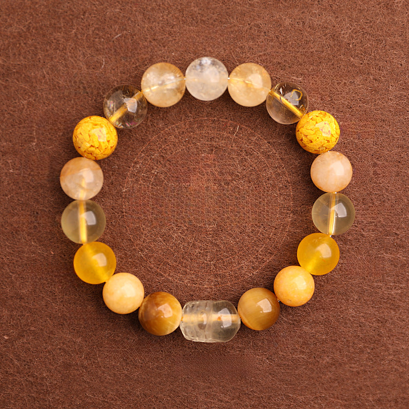 Earth Elemental-Yellow Jade Natural Crystal Bracelet