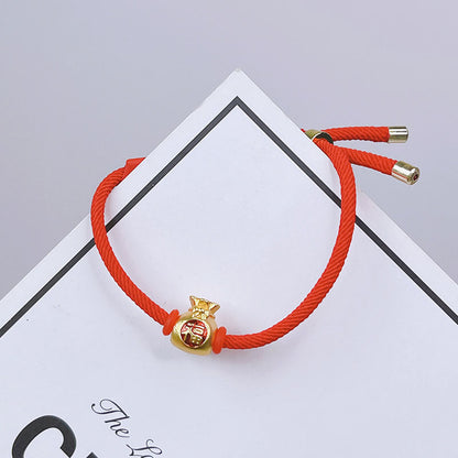 New Year Lucky Bag Red String Bracelet Year of the Gift Parent-child Couple Hand-woven Red Hand Rope Blessing Bracelet